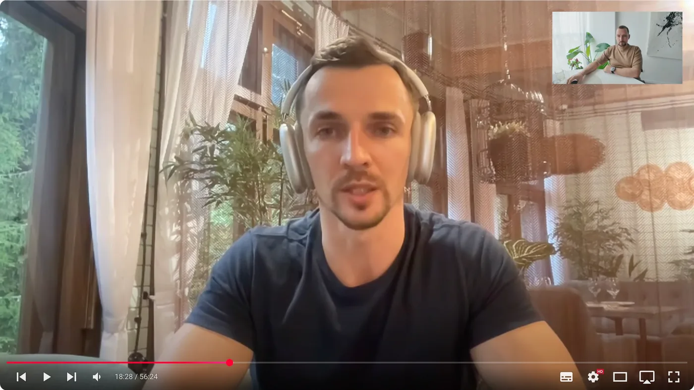 Кадр из онлайн-эфира с Петром Таргонским